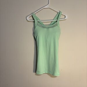 Lululemon Rally Your Heart Tank Built-in support 6 Strappy back Green Call out